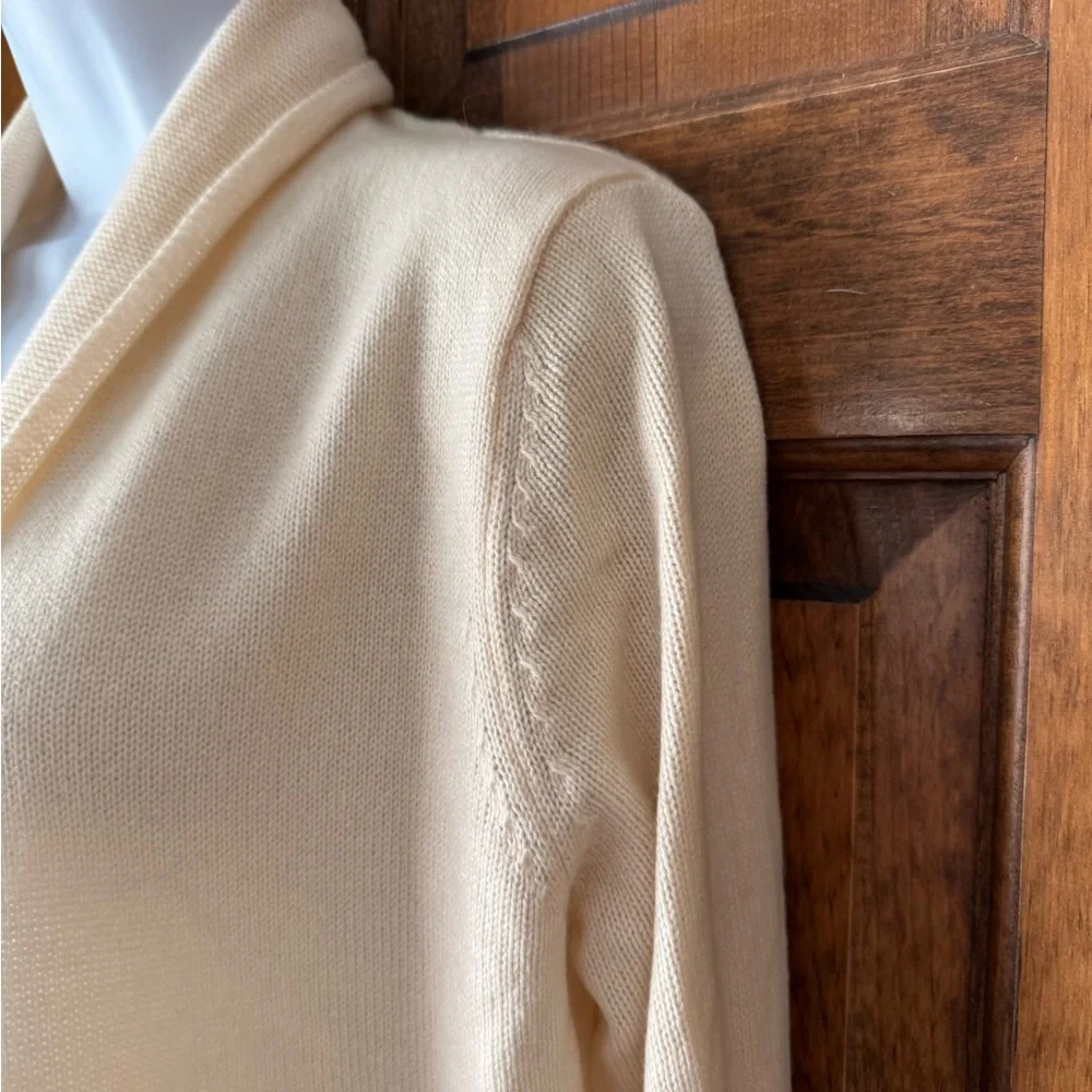 Banana Republic Cream Open Front Cashmere Sweater Medium